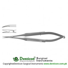 Micro Scissor Curved - Flat Handle Stainless Steel, 15 cm - 6" Blade Size 10 mm 